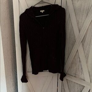 Maurices Dark Brown Speckled Zip Hoodie